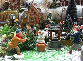 Picture of modelling grass with snowman and figurines