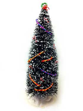Photo of streamer decorations on model Christmas tree