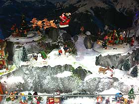 Photograph of My Village mountain at retail store's Christmas display