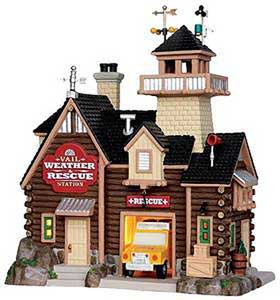 View of the Vail Weather and Rescue Centre from the Lemax Vail Village Collection